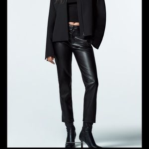 Zara- Black faux leather pants with tags